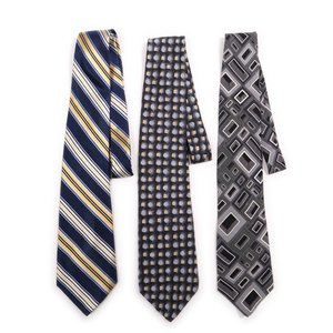 3 Men's  100% Silk Ties by Jones New York, Accent by Issac Zeker, Como Collezion
